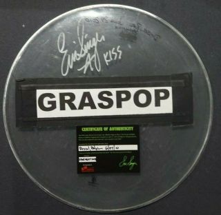 Kiss Eric Singer Signed Dessel Belguim Drumhead 18 Inch Autograph Graspop