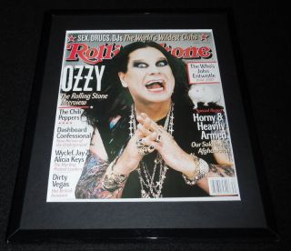 Ozzy Osbourne Framed July 25 2002 Rolling Stone Cover Display