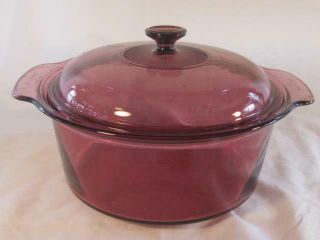 Corning Ware Visions Visionware Cranberry 5l Dutch Oven With Lid - No Telfon