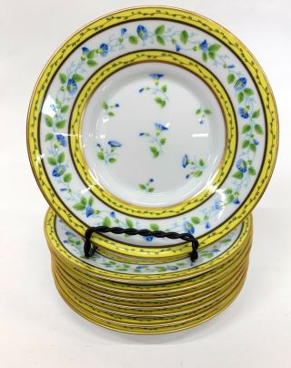 Raynaud Ceralene Limoges Morning Glory Spray Saucers For Teacups - Set Of 8