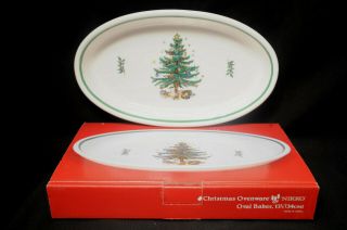 Nikko Christmas Time Happy Holidays Ovenware Oval Baker -