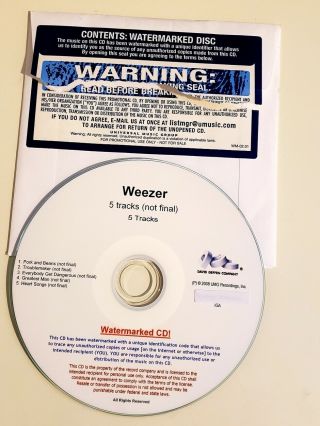 Weezer Rare Watermarked " Red Album " Cd