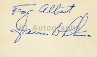 James Whitmore - Award Winning Actor - Signed Card,  1970
