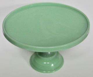 L.  E.  Smith " Martha By Mail " Jadeite Green Glass Cake Stand 10 " Stewart