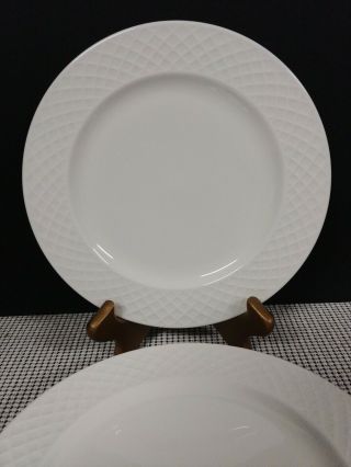 (6) Mikasa Trellis White Salad/luncheon Plates - 9 1/4 "