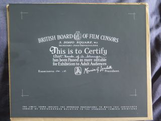 British Bbfc Film Certification Card Hands Of A Stranger 1962 Horror