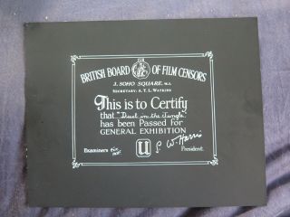 British Bbfc Film Certification Card Duel In The Jungle 1954 Adventure