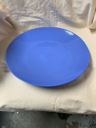 Vintage Ferro Murano Italy Large 14” Diameter Blue Art Glass Center Bowl