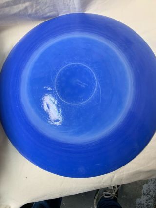 VINTAGE FERRO MURANO ITALY Large 14” Diameter BLUE ART GLASS CENTER BOWL 4