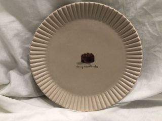 Vintage Rae Dunn Magenta Cherry Chocolate Cake Plate Ridged Edge 8 Inch Vtg Htf