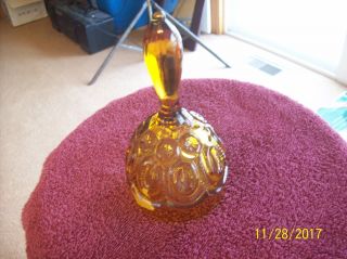 L.  E.  Smith Moon And Stars Amber Gold Vintage Glass Bell