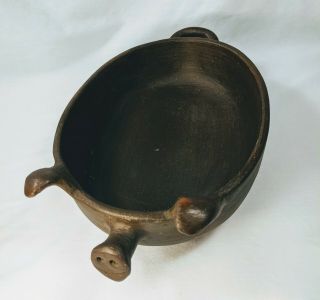 POMAIREWARE Clay Pig Chilean Figural Clay Baking Serving Dish CHILE Handmade Vtg 2