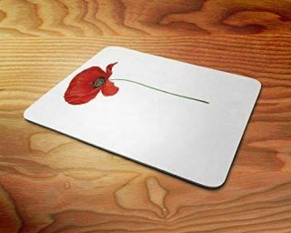 Red Poppy Flower Remembrance Rubber Mouse Mat Pc Mouse Pad