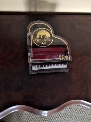 Vintage Elvis Presley Acrylic Grand Piano Musical Jewelry Box - Love Me Tender