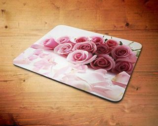 Pink Roses Bunch Rubber Mouse Mat Pc Mouse Pad