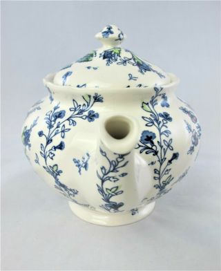 Johnson Brothers Rose Chintz Blue TEA POT 4 Cup,  Flowers,  Vintage Rare 6