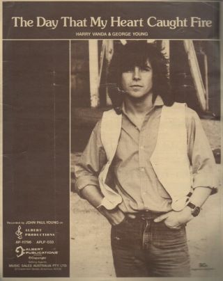 John Paul Young Rare 1978 Aust Only Oop Pop Sheet Music " The Day "