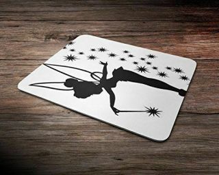 Fairy Tinkerbell Silhouette Design Rubber Mouse Mat Pc Mouse Pad