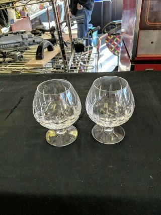 Set Of 2 Waterford Etched Crystal Brandy Snifters 4.  25 "