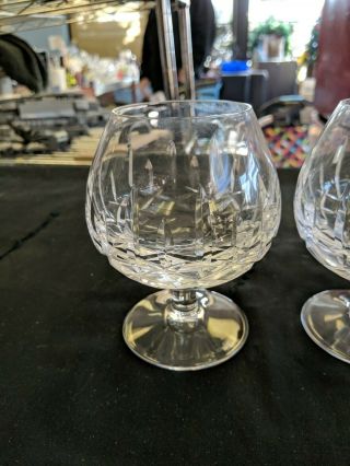 SET OF 2 Waterford Etched Crystal Brandy Snifters 4.  25 