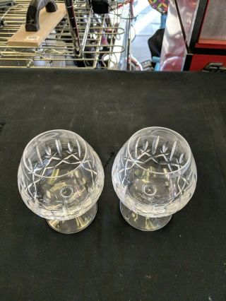 SET OF 2 Waterford Etched Crystal Brandy Snifters 4.  25 