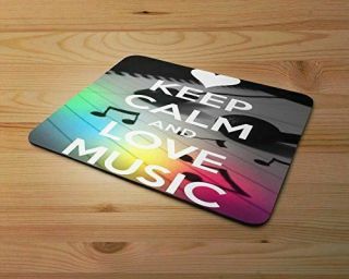 Keep Calm And Love Music Rubber Mouse Mat Pc Mouse Pad