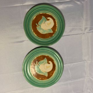 San Jose Pottery Calla Lily (2) 6 1/2” Plates With Markings
