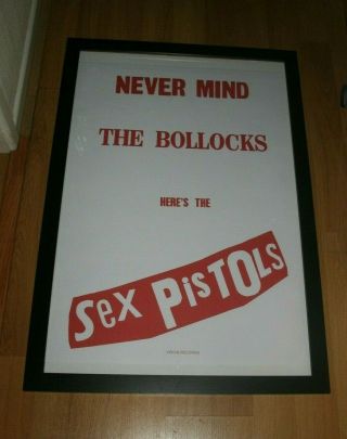 Never Mind The Bollocks Sex Pistols Press Poster Framed Punk Rock 1977