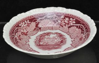 Set of 10 Vintage Masons Pink Vista Berry Bowls 2