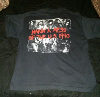 Vintage 1990 Skid Row Concert Tour Music Shirt.
