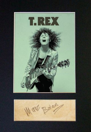 T - Rex / Marc Bolan - Very Rare Signature / Autograph,  Photograph