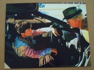 Michael J.  Fox Christopher Lloyd 8x10 Signed Photo Autographed - " Back N Time "