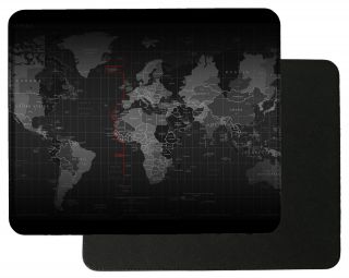 World Map With Centre Split Leather Mouse Mat Pc Pad D35