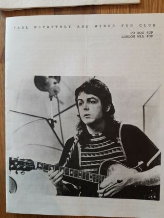 Beatles Paul McCartney wings official fun club newsletter booklets 4 in total. 4
