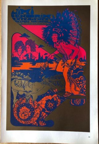 Jimi Hendrix Experience,  Pink Floyd Cia Ufo Hapshash Vintage 70s Poster 15x10 39