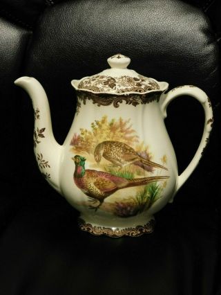 Vintage Royal Worcester Palissy Game Series Tea Pot Pheasant/woodcock