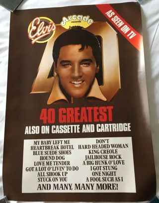 Elvis Presley 40 Greatest Rare Promo Poster