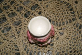 LEFTON PINK POODLE EGG CUP 1 small paint flake & REPAIRED 2