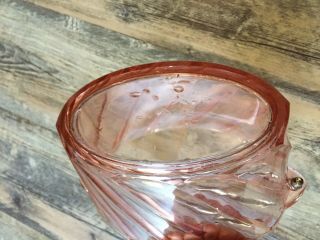Pink Depression Glass Heisey TWIST Flamingo Ice Bucket Silver Handle 6