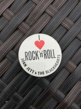 Rare Joan Jett Pin Button Badge Vintage I Love Rock & Roll 1981