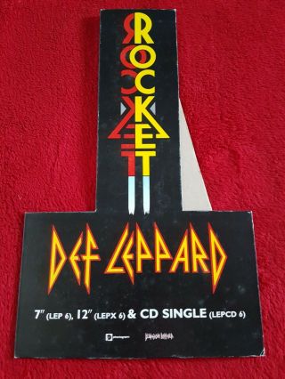 Def Leppard Rocket Shaped Promo Shop Counter Display Stand Cd,  12 " Vinyl