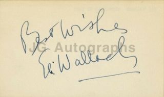 Eli Wallach - American Film,  Television And Stage Actor - Signed Card