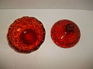 Vintage LE Smith Ruby Amberina Moon Star Depression Glass Candy Dish Estate Find 3