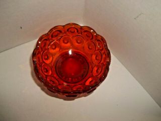 Vintage LE Smith Ruby Amberina Moon Star Depression Glass Candy Dish Estate Find 5