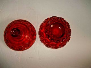 Vintage LE Smith Ruby Amberina Moon Star Depression Glass Candy Dish Estate Find 7