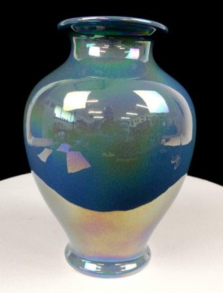 Cowan Pottery Ohio Art Deco Blue Luster 7 1/2 " Vase 1920s