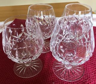 Waterford Lismore Crystal Brandy Glass Snifter Ireland 12 Oz.  Set Of 4