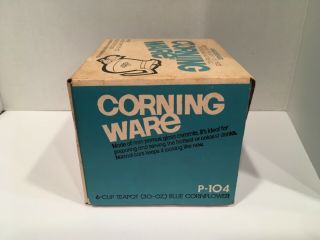 Corning Ware Blue Cornflower 6 Cup TEA POT P - 104 Box 2