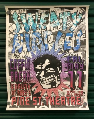 Vintage 1990 Sweaty Nipples Concert Poster Portland Oregon Pine Street Theatre