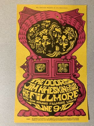 Bg - 67 Type C Mailed Postcard The Doors B.  Maclean Art Fillmore Bill Graham
